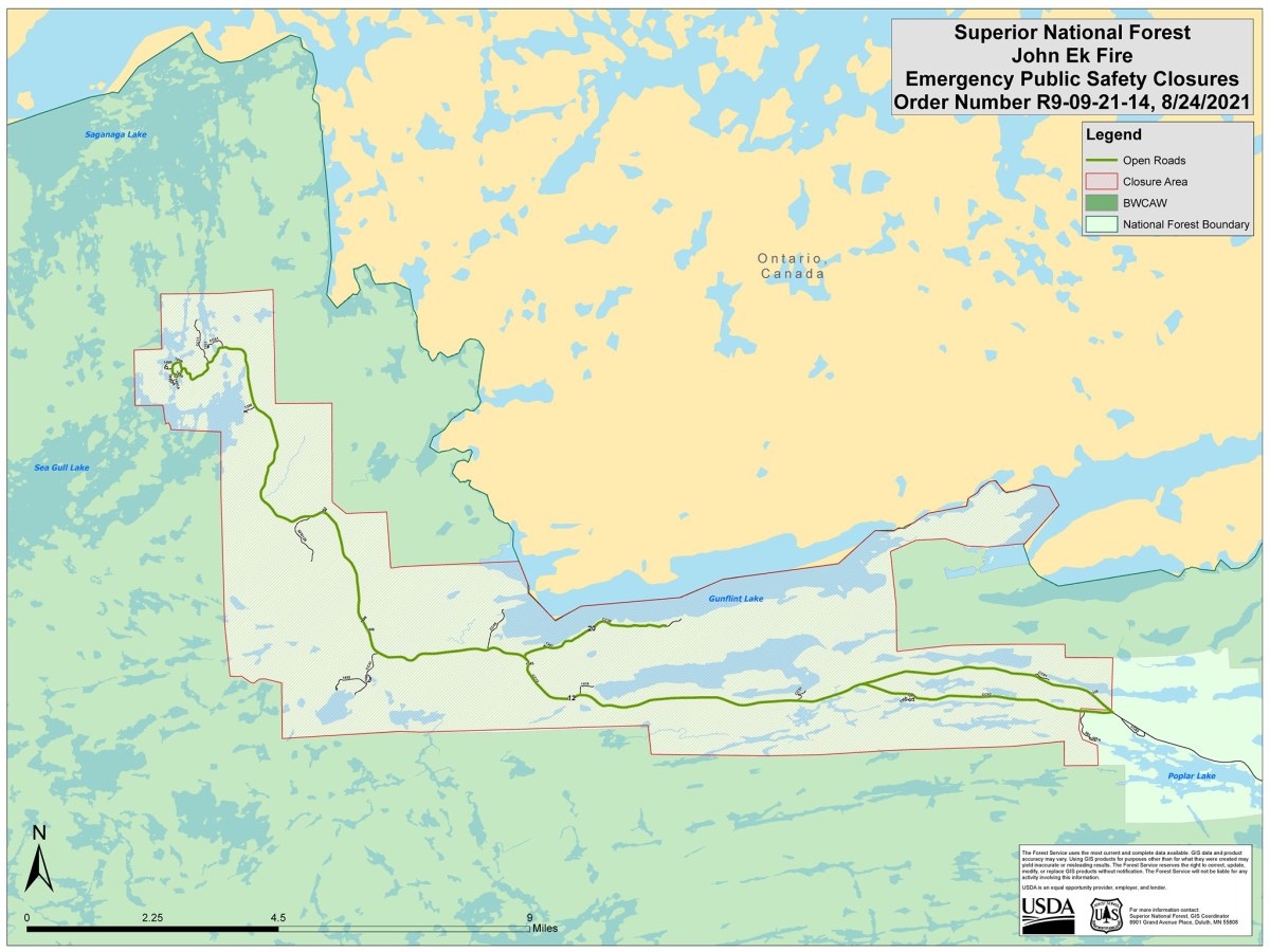 Superior National Forest Map Wildfire Forces Closure Of Superior National Forest Lands - Bring Me The  News