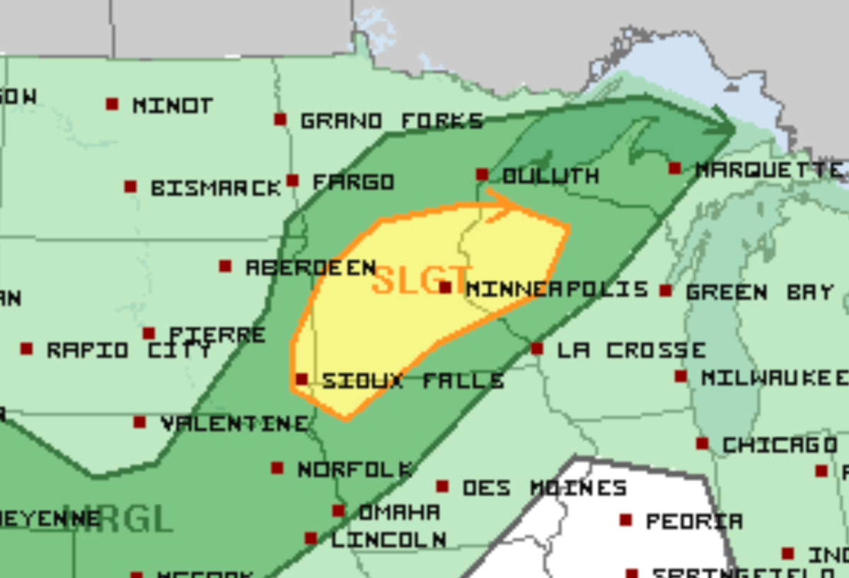 Sunday's severe weather outlook. 
