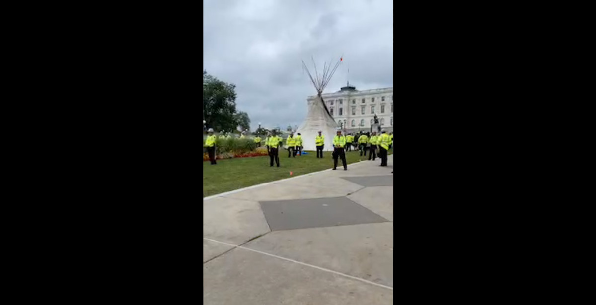 Twitter screengrab - Resist Line 3 Capitol protest Friday Aug 27