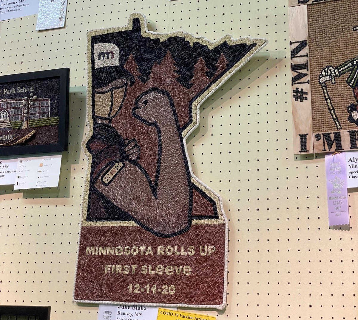 Minnesota State Auditor Julie Blaha's crop art at the 2021 Minnesota State Fair.