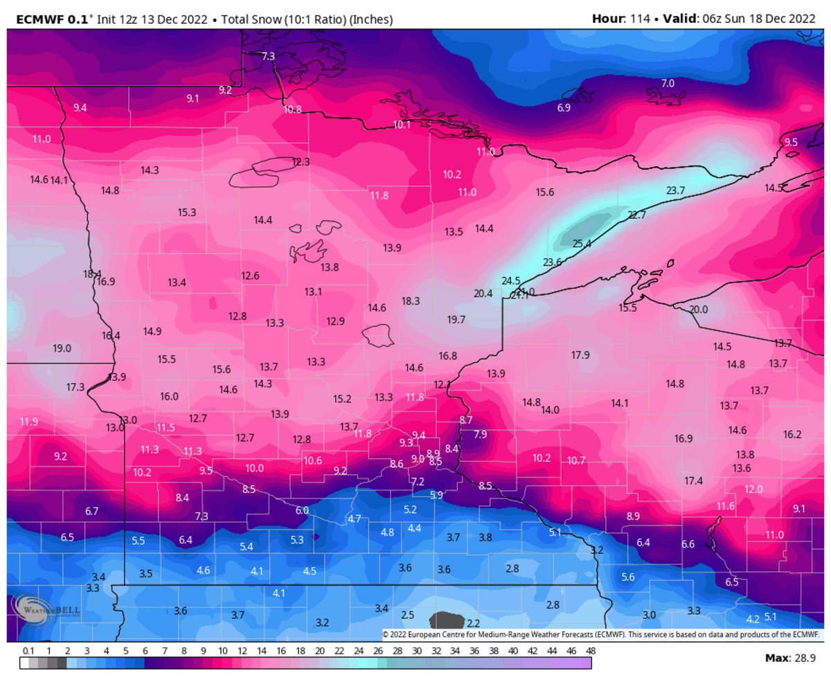 Latest on how much snow storm could dump on Minnesota - Bring Me The News