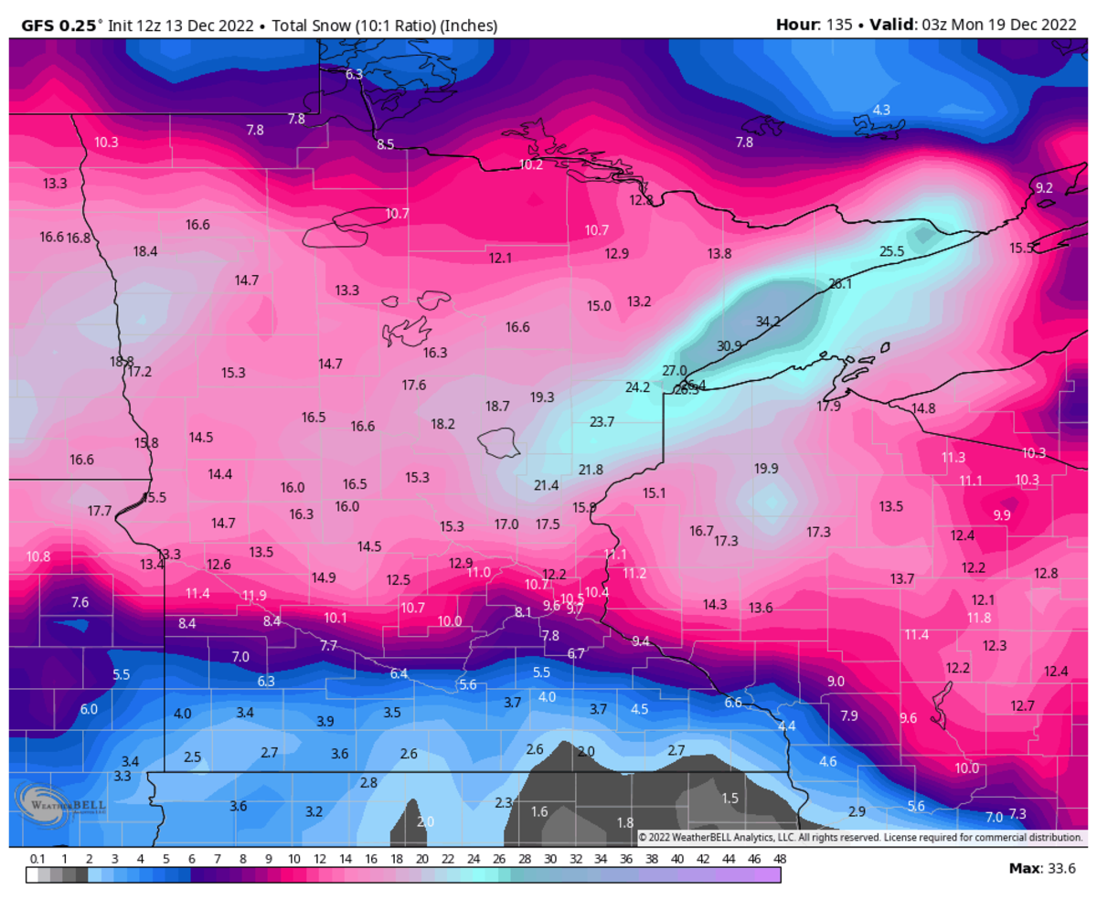 Latest on how much snow storm could dump on Minnesota - Bring Me The News