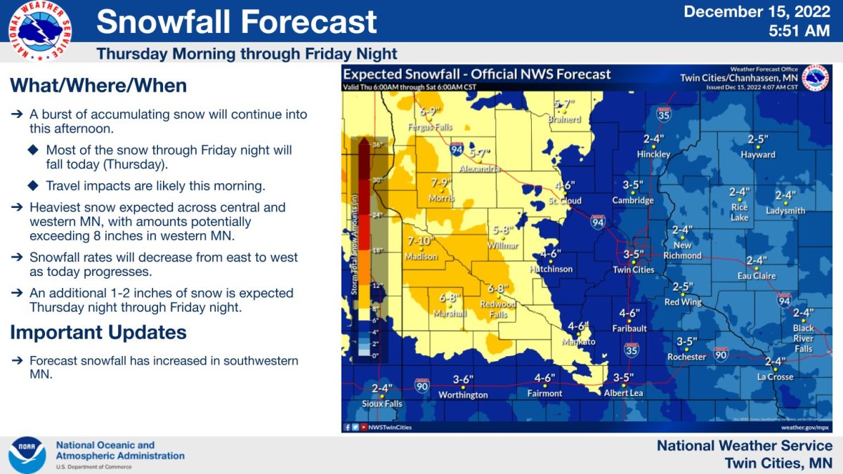 Here's How Much More Snow Is Possible Through Friday Night In Minnesota ...