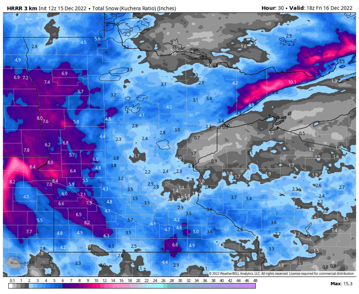 Here's How Much More Snow Is Possible Through Friday Night In Minnesota ...