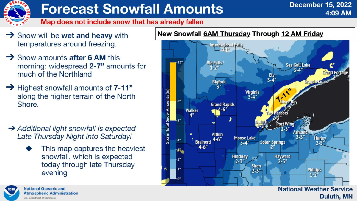 Here's how much more snow is possible through Friday night in Minnesota