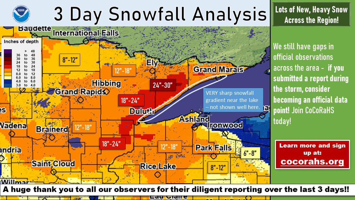 Huge 3-day Snow Totals From Around Minnesota - Bring Me The News