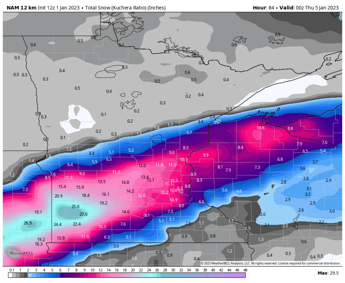 Sunday morning update How much snow could fall MondayTuesday? Bring