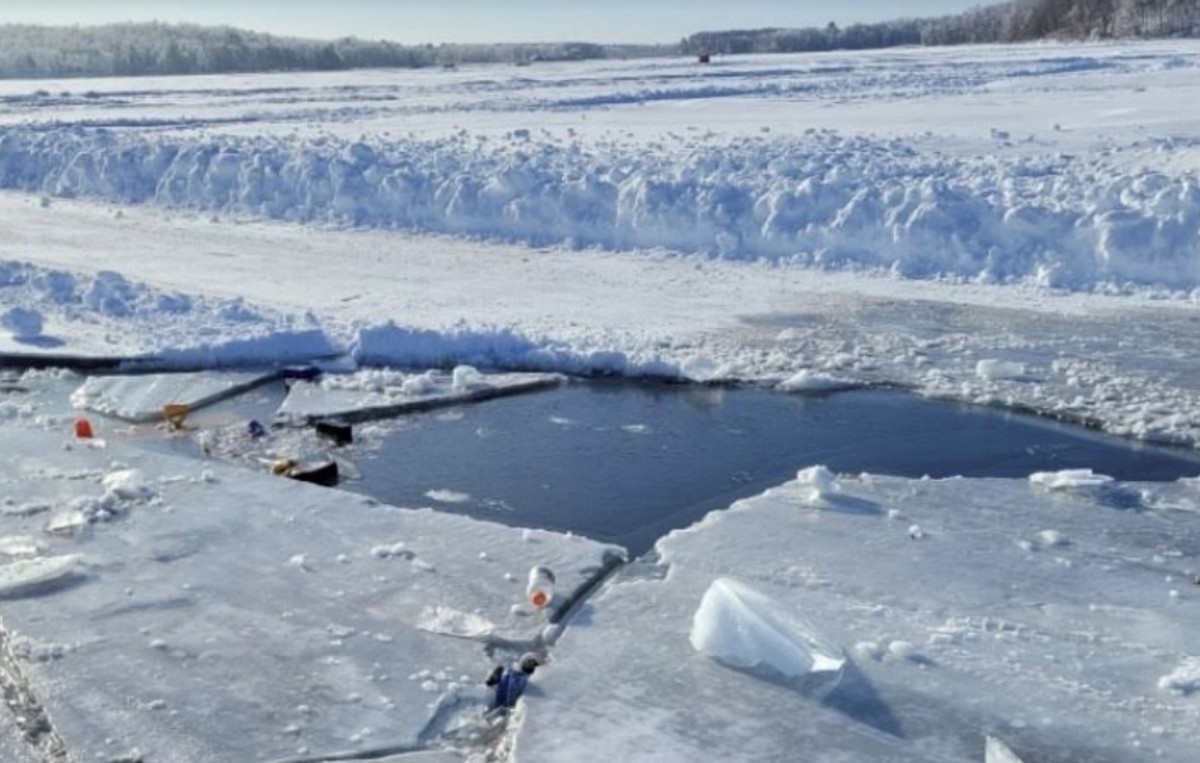 Officials urge caution after truck falls through frozen lake Bring Me
