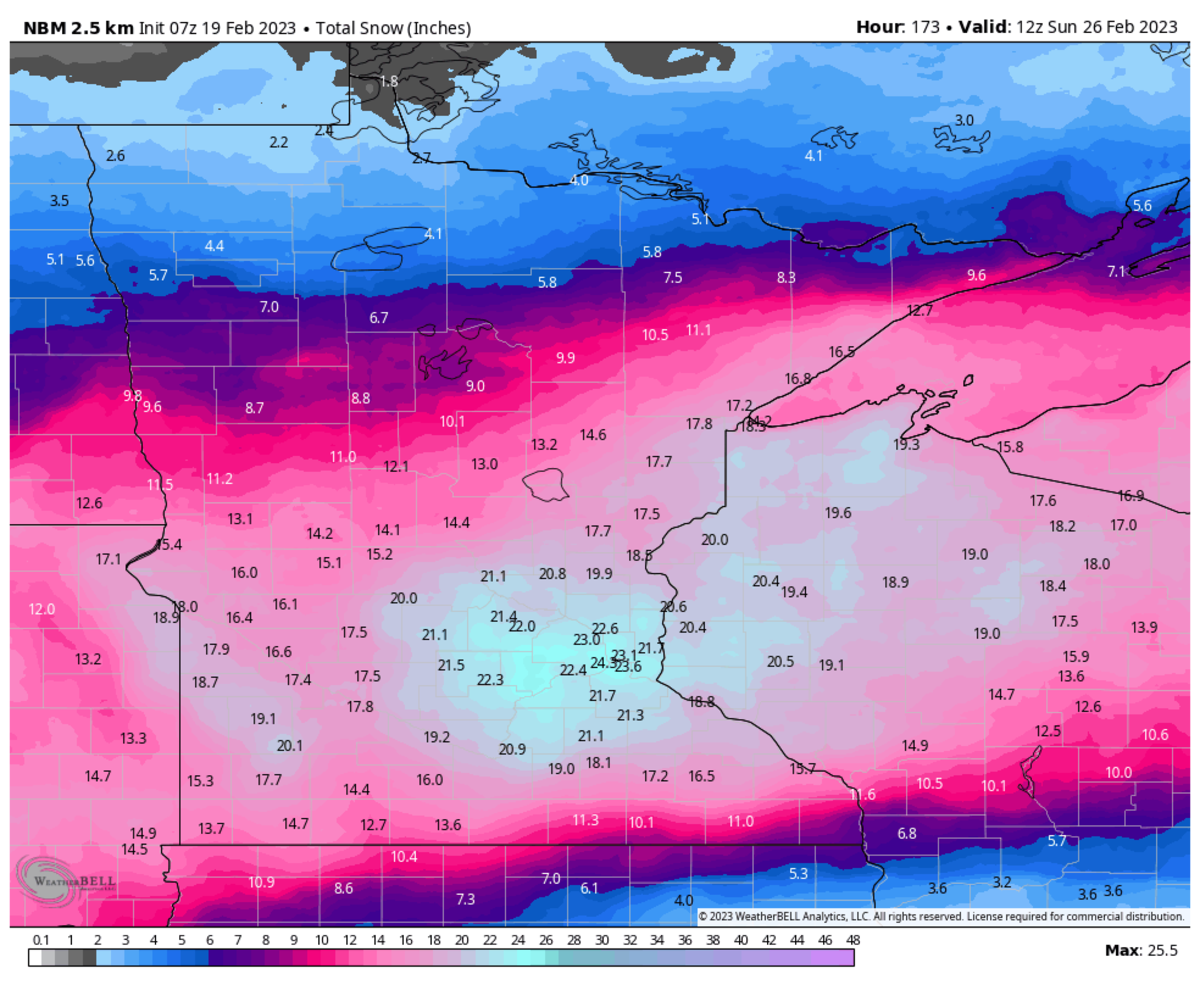 Sunday update: Mega snowstorm likely to dump 12+ inches on Minnesota ...