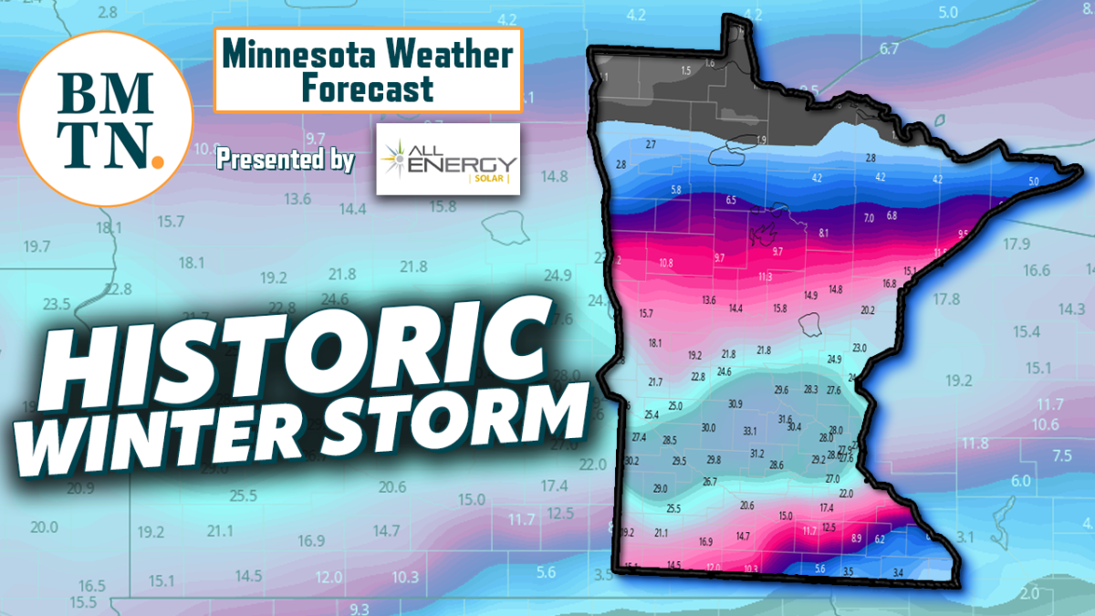 Minnesota weather Storm could dump historic snow totals Bring Me The