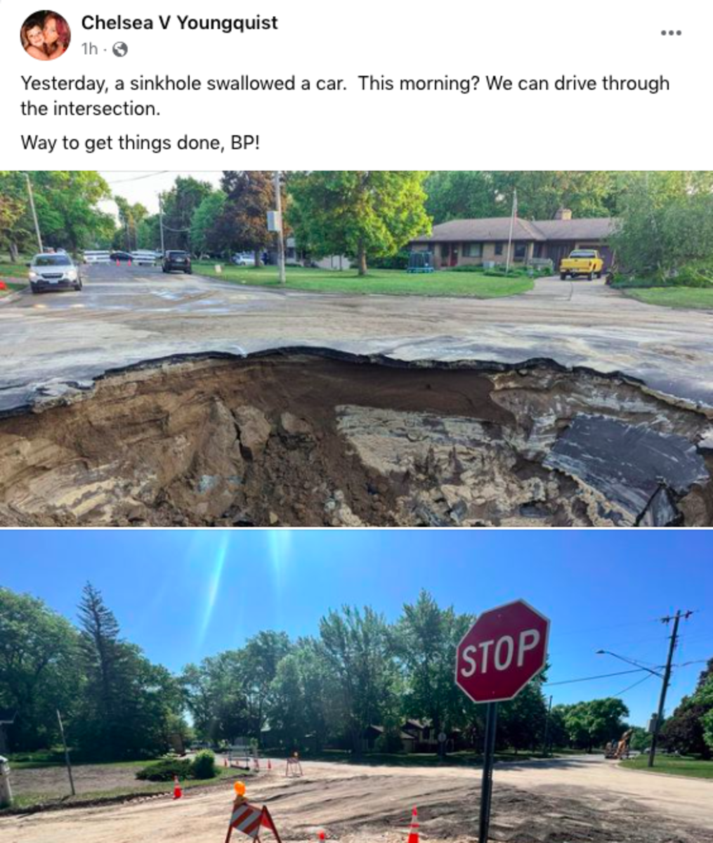 Massive sinkhole swallows car in Brooklyn Park neighborhood Bring Me