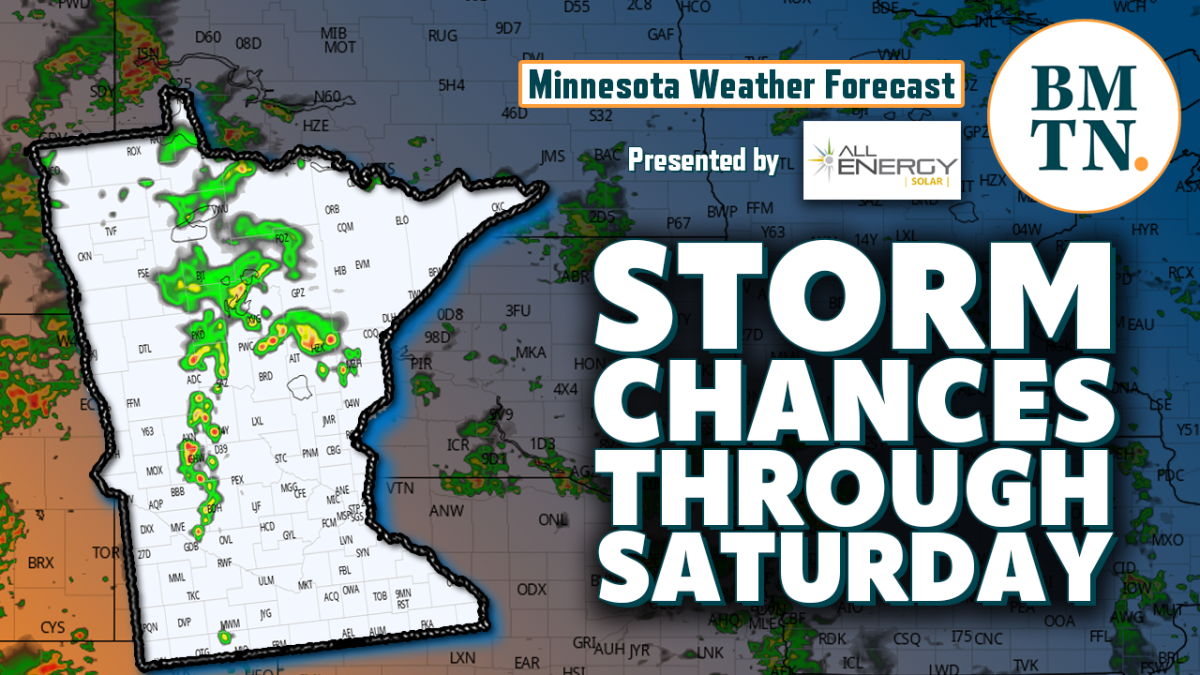 Minnesota weather Isolated storm chances through Saturday Bring Me