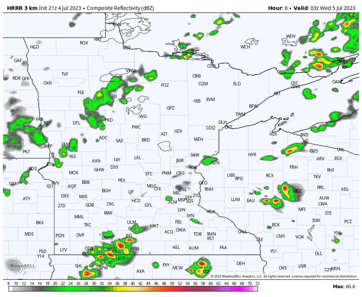 Updated fireworks forecast Looking much better in Minnesota Bring Me