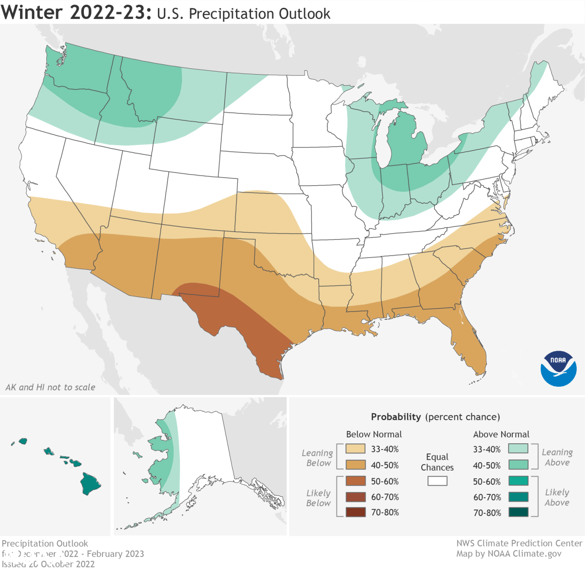 This October outlook for December-February has changed. 