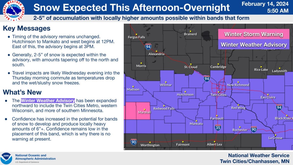 Up To 5 Inches Of V-Day Snow Possible In MN, Including Twin Cities - Bring Me The News