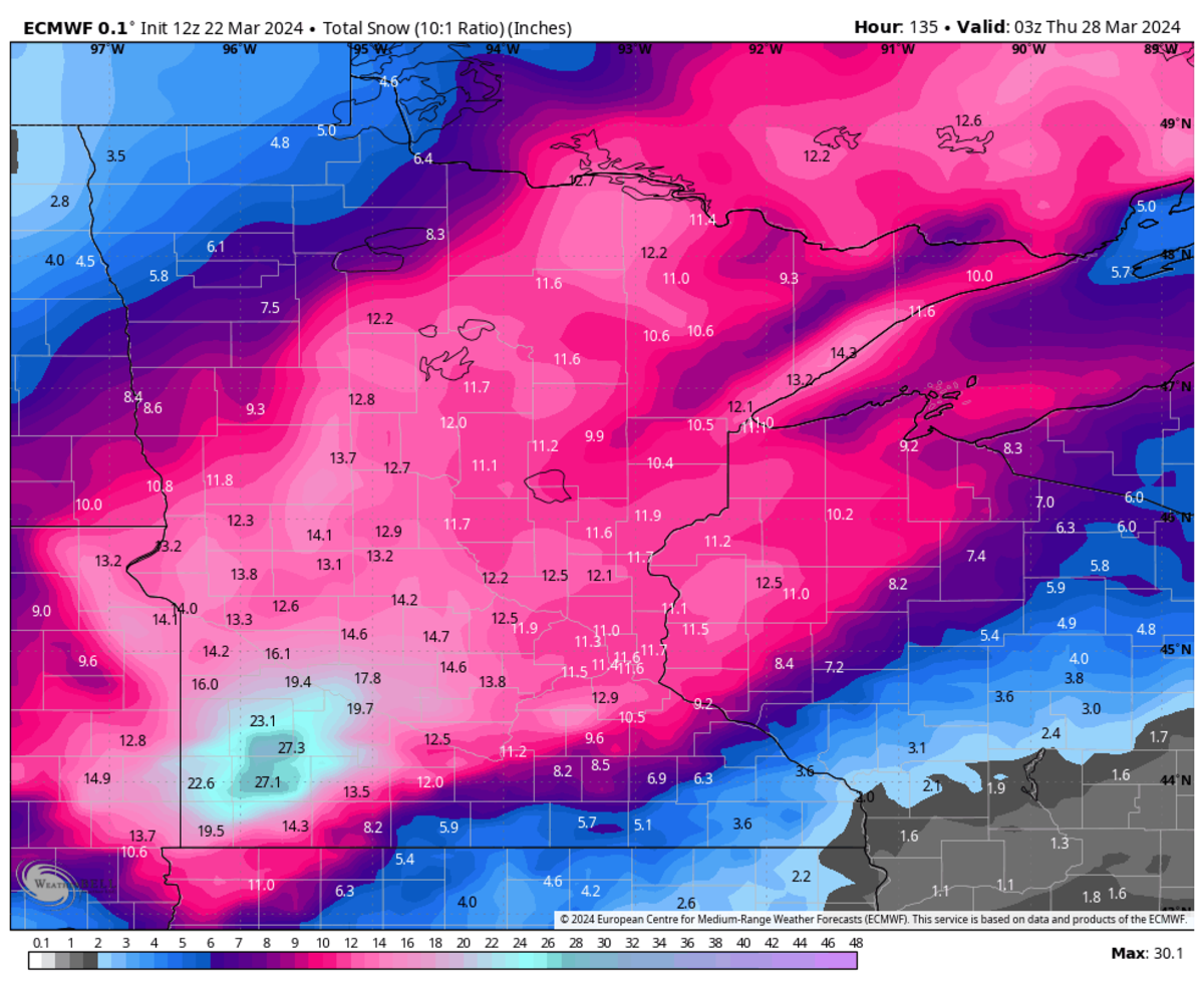 Sven Sundgaard forecast: 1-2 feet of snow possible in parts of MN ...