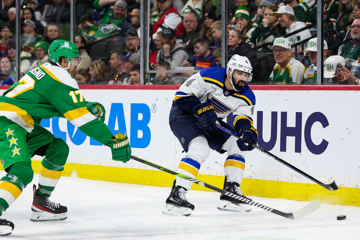 Blues beat Wild in overtime in Nick Leddy s 1 000th game Bring