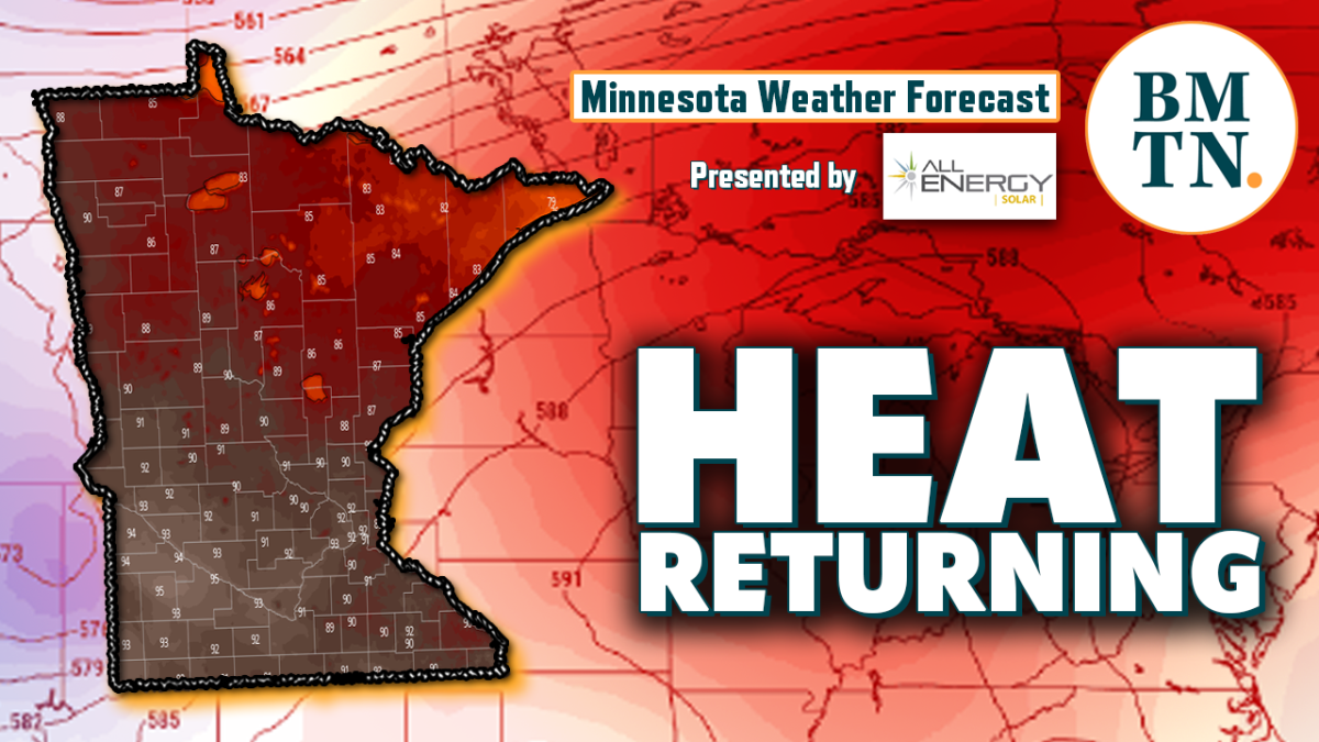 Minnesota weather forecast Isolated showers Monday, heat building this