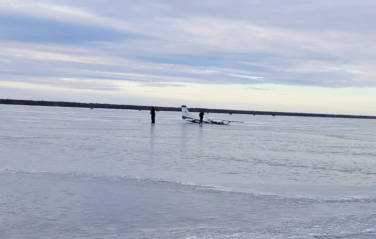 Pilot lands small plane on Upper Red Lake, crashes through ice - Bring ...