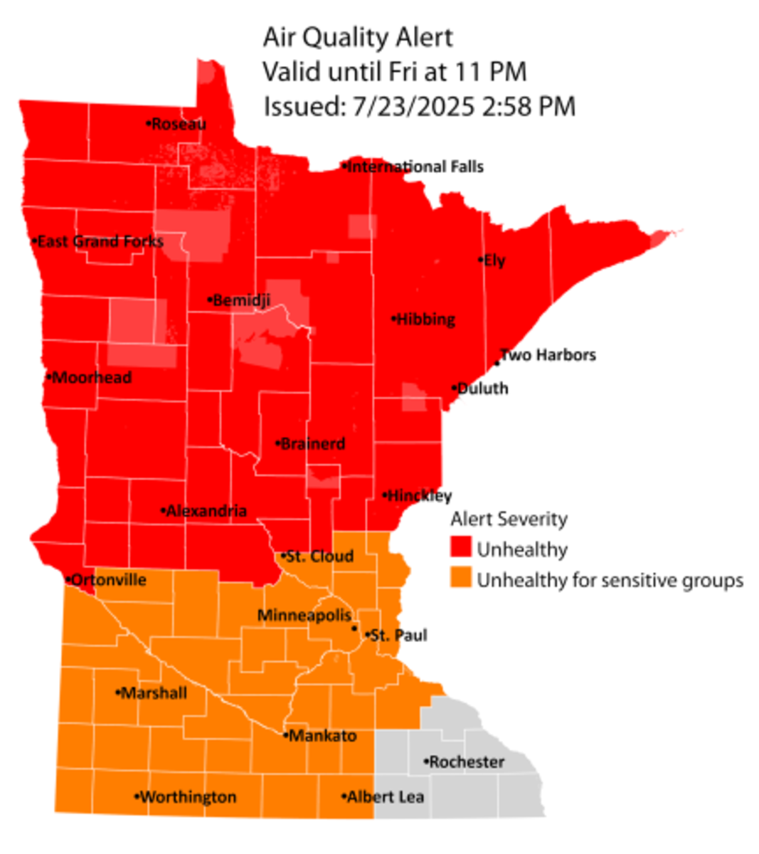 This week's air quality alert.